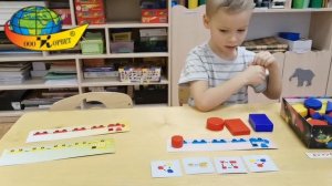 Задание с блоками Дьенеша "Логический поезд" из набора "Давайте вместе поиграем"