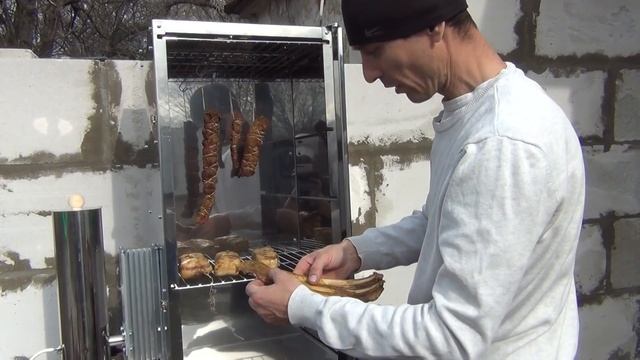 холодное копчение мяса телятины в коптильне от хобби смок