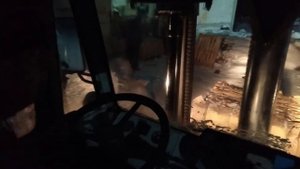 Львовский погрузчик. Холодный запуск -20. Большая ночная отгрузка.