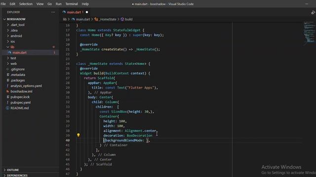 flutter mobile apps   how to add box shadow to flutter mobile apps