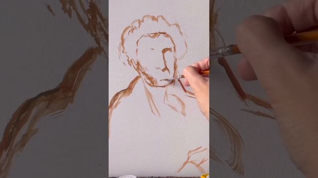 Простой гуашью напишу портрет Пушкина кисти Ореста Кипренского.