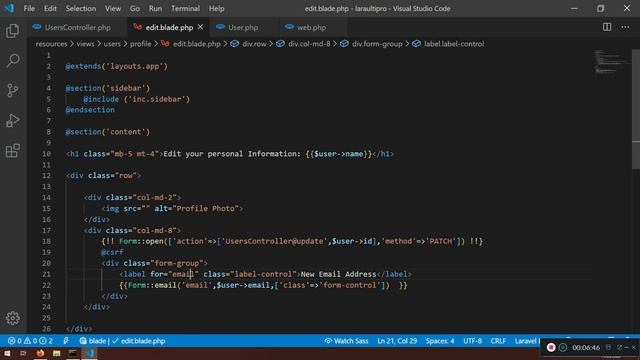 7 Laravel HTML Collective Form Installation ("2020") plus Edit functionality 9