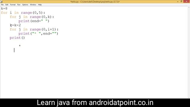 python star pattern, how to print the start pattern in python