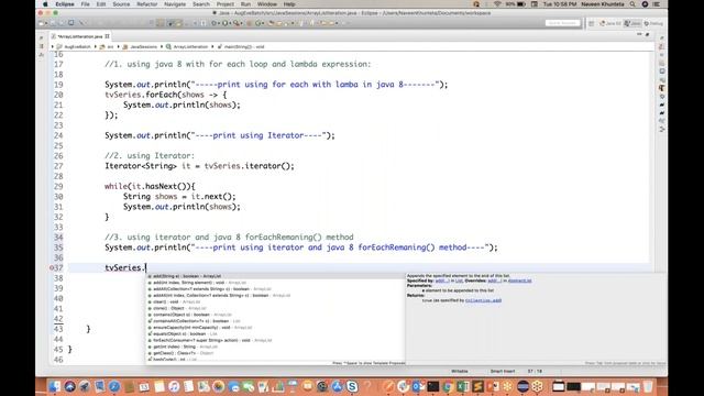 Different ways of iterating an ArrayList || Important Java Interview Question смотреть онлайн