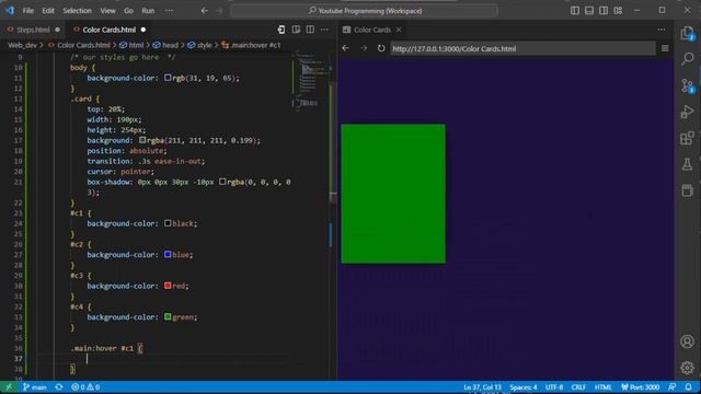 Color Cards Animation with HTML and CSS