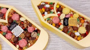 Пенобокс карандаш с шоколадом и орешками в подарок учителю