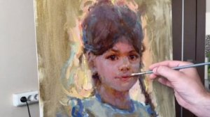 Эскизный портрет маслом «Alla prima» тайм-лапс видео