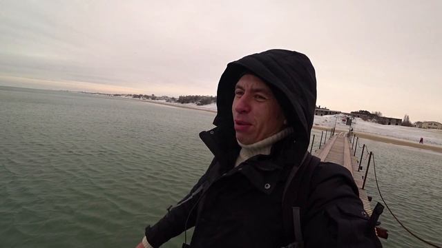 Джемете зимой. Курорты Анапы. Море, пляж и бесконечные песчаные мили.