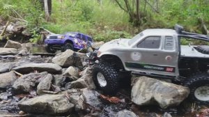 Две RC модели катаем по небольшой горной речке