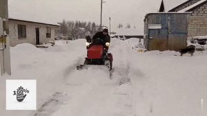 чистка снега самодельным минитрактором