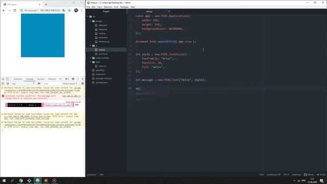 pixi.js: текст