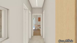 CASA COM PISCINA E 3 QUARTOS PEQUENA E ACONCHEGANTE  | Plano de casa pequeña | Small house design