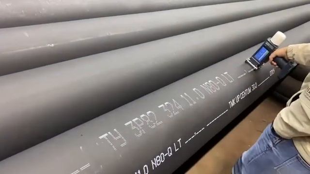 Маркировка труб каплеструйным маркиратором RUSMARK КПМ-260. Часть 1 смотреть онлайн