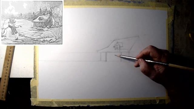 Часть 1 Зимний пейзаж Как нарисовать зимний пейзаж гуашью