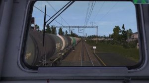 Trainz-Mp: Тепловоз 2ТЭ116-1710 с грузовым поездом, ст. Сомово