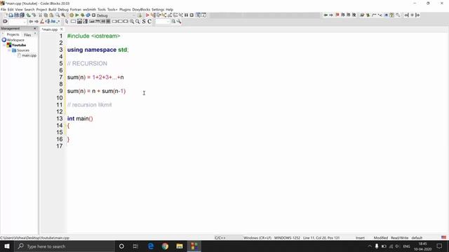 C++ Tutorial for Beginners 15 - C++ Recursion with example