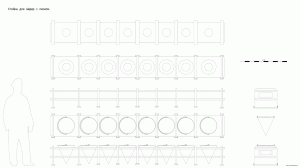 Стойка для вёдер с песком. Чертёж. Fire-prevention rack. Drawings.