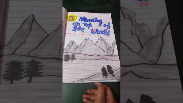 standing on top of the world means standing on Mount Everest the world highest peak drawing