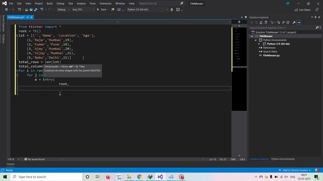 #22 | Creating Table Using Python Tkinter | Tkinter Tutorial in Tamil смотреть онлайн
