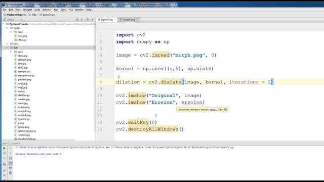 8 Python3 OpenCV Morphological Transformation смотреть онлайн