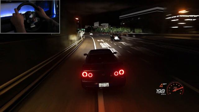 NISSAN SKYLINE GTR R34 NIGHTRIDE | STEERING WHEEL | ASSETTO CORSA смотреть онлайн