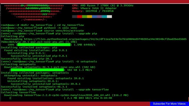 How To Install TensorFlow And TensorFlow 2.0 Hello World Example on Ubuntu 18.04