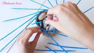 Супер легкая загибка на корзине из бумажных трубочек!