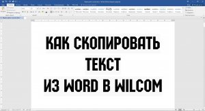 Как скопировать текст из Word в Wilcom
