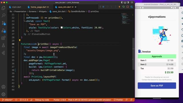 Print or save widgets as documents in Flutter app