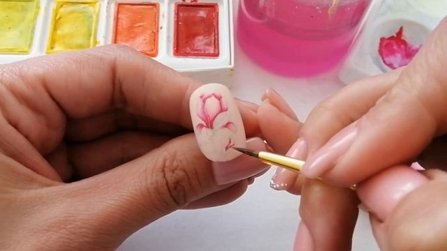 Акварельный дизайн. Пошаговый урок. Магнолия акварельными красками. Акварельные цветы.?