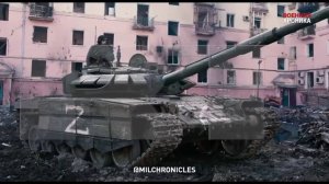 Работа БТР-82, Т-72Б3, БМП3 и Т-80-БВ ВС РФ в Мариуполе, 2022 г.