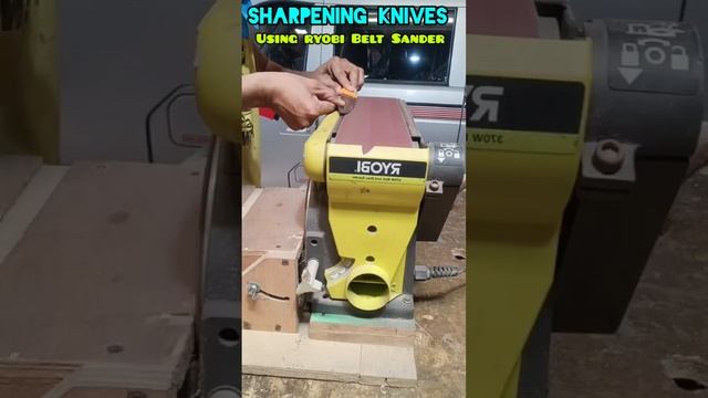 Sharpening Knives using Ryobi Belt Sander, woodworking jobs