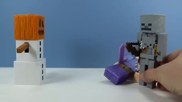 Minecraft Survival Mode Snow Golem Villager & Zombie in Flames Toys Mattel смотреть онлайн
