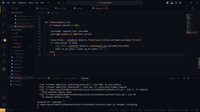 Like Feature | Part-4 | Social Media Website From Scratch Using Django |Python |Full Stack| By Ayus смотреть онлайн