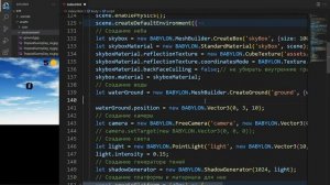 [#9] Как добавить текстуру воды и неба в игру на Babylon JS | 3д игра на JavaScript