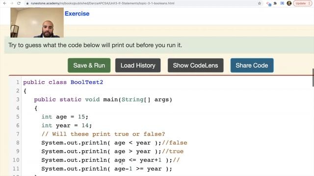3.1 Boolean Expressions | CSAwesome APCSA Java смотреть онлайн