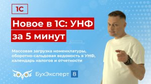 Новое в 1С УНФ — выпуск от 10.07.2024. Массовая загрузка номенклатуры, ОСВ, календарь налогов