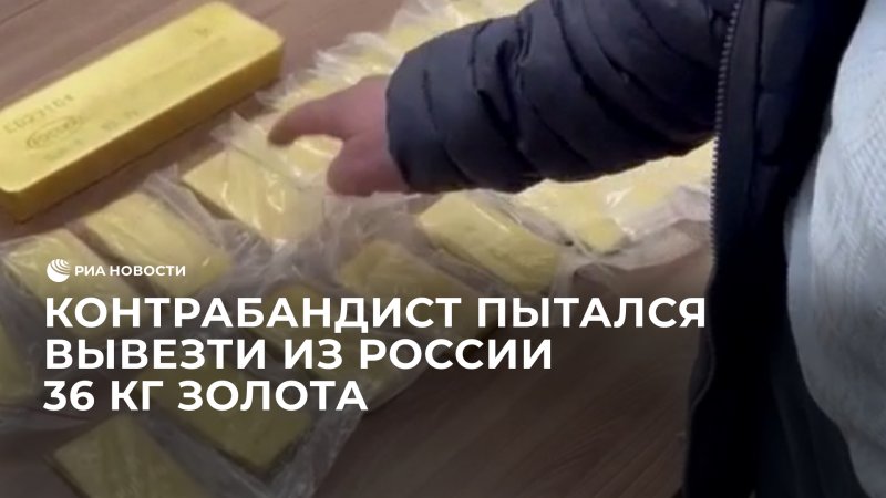 контрабандист пытался вывезти из России 36 кг золота