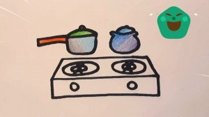 Рисование и раскраска кухонного оборудования (плита и сковорода) для детей | Ara Plays Art