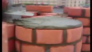 Кладка круглой колонны из бутового кирпича