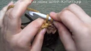 Вяжем ковер из полиэфирного шнура "Карусель" (столбики без накида)