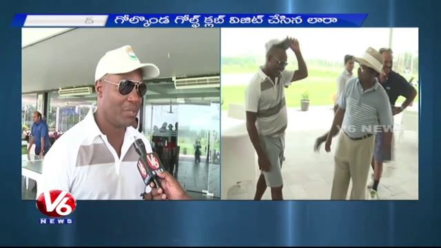 Brian Lara visits Golkonda Golf Club | Ex MP Vivek play Golf with Lara - V6 News