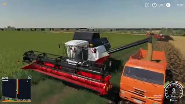 fs 19 прохождение на карте рассвет.уборка поля