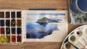 Как нарисовать Байкал карандашом и акварелью начинающим | Рисунок для детей