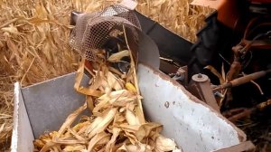 Самодельный кукурузоуборочный комбайн, прицепной, однорядный.