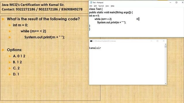 v2 while statement - Java Certification - OCJA and OCJP Multiple Choice Questions смотреть онлайн