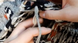Жаккард поворотным рядами. Кардиган Лопапейса. Вязание спицами