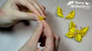 БАБОЧКИ канзаши ИЗ ЛЕНТ своими руками ?Kanzashi butterflies ribbon