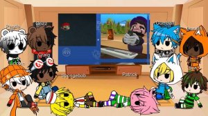 Cartoon react to Mario Plays Gmod ft. SMG3 (Gacha Club)