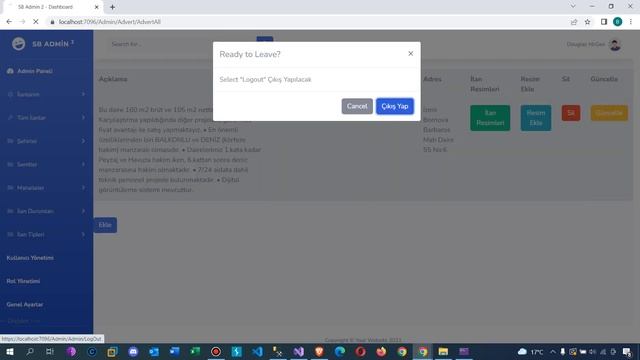 .Net Core 5.0 ile Emlak Sitesi - Admin Paneli Tüm İlanlar Menüsünün Yapılması